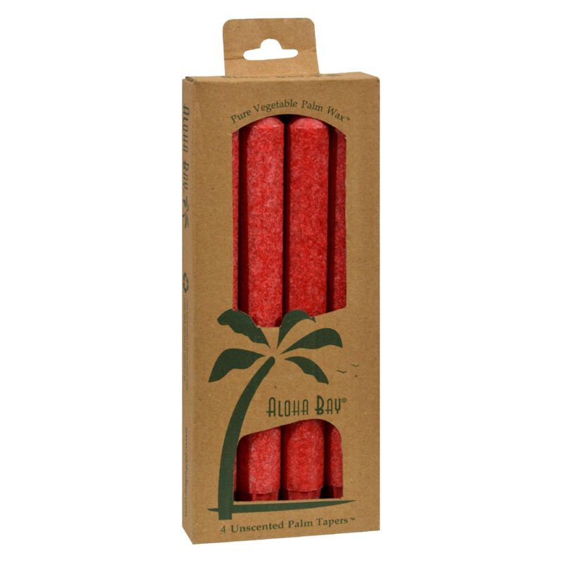 Aloha Bay Red Unscented Palm Taper Candles - 4 ct, 1 of 3