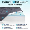MUUEGM 4" Dual Layer Memory Foam Mattress Topper| Cooling Gel Memory Foam & Pillow Top Mattress Pad with Deep Pocket, Fits 8-20" Mattress - 3 of 4
