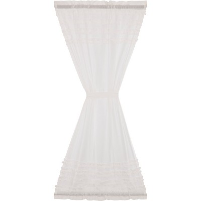 White Ruffled Sheer Petticoat Door Panel 72x40  VHC Brands