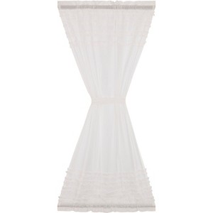White Ruffled Sheer Petticoat Door Panel 72x40  VHC Brands - 1 of 4
