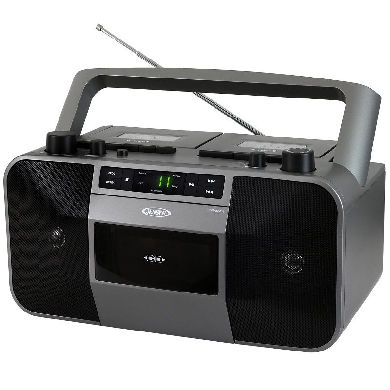 JENSEN MCR-1500 Portable Stereo CD Player Dual Cassette Deck Recorder with AM/FM Radio, 1 of 6