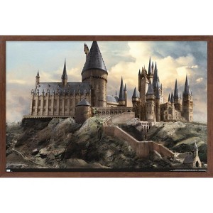 Trends International The Wizarding World: Harry Potter - Hogwarts at Sunrise Framed Wall Poster Prints - 1 of 4