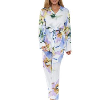 Sierra  Satin Nightgown Floral Pajamas Sleepwear Slip – Lunachi