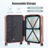 Syemin Luggage 3 pcs in ABS Spinner Wheel Luggage Carry on Suitcase for Travel Matching Color TSA Combination Lock, Pink, 19.3"*11.4"*29.5" - 4 of 4