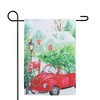 Northlight Red Car and Christmas Tree Outdoor Garden Flag 12.5" x 18" - 3 of 4