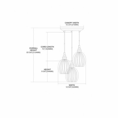 Danica 3-Light Oiled Bronze Island Pendant with Scalloped Glass