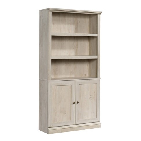 5 Shelf Bookcase With Doors Sauder, Sauder Cottage Road 3 Shelf Bookcase In Soft White And Daylight