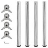 vidaXL 4 Height Adjustable Table Legs Chrome 28" - 2 of 4