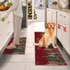 Christmas Tree and Snow Print Area Rug Set - 17x29In + 17x47In Non-Slip Kitchen Mats, Thick Stain Resistant Non-Shedding Carpet for Kitchen - 4 of 4