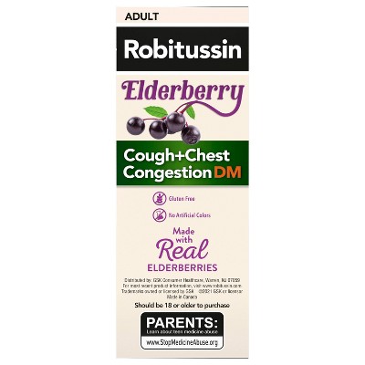 Robitussin Maximum Strength Cough and Chest Congestion Relief Syrup - Elderberry - 8.0 fl oz