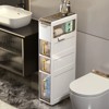 YIYIBYUS Bathroom Storage Cabinet Narrow Toilet Side Paper Holder w/ 3 Drawers - 2 of 4