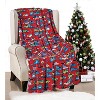 Plazatex Red Christmas Cars All Season Plush Decorative Christmas Throw Blanket 50" X 60" Red - 2 of 4
