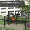 MOEPISY 50 inch Outdoor Metal Welcome Bench, Garden Bench With Slatted Seat - 3 of 4