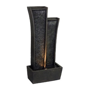 NAYSAYE Fountain Polyresin Tower Design with Cascading Water for Garden Patio Indoor Outdoor, Gray, 10.5"*41"*25" - 1 of 4
