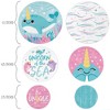 Big Dot of Happiness Narwhal Girl - Under The Sea Baby Shower or Birthday Party Giant Circle Confetti - Party Decorations - Large Confetti 27 Count - 2 of 4