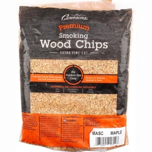 Camerons All Natural Extra Fine Maple BBQ Wood Chips - 260 Cu. in. Bag, Approx 2 Pounds - Kiln Dried Sawdust Shavings for Smoking Guns, Smokers, Boxes - 1 of 4