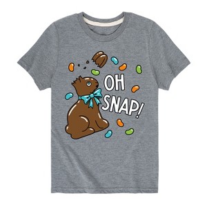 Boys' - Instant Message - Oh Snap Chocolate Bunny Short Sleeve Graphic T-Shirt - 1 of 4