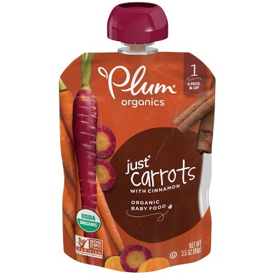 Plum Organics Stage 1 Veggie Just Carrot Baby Meals - 3.5oz