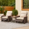 Teamson Home - Outdoor 3 Piece Wicker Recliner Set with Wood Armrests and Cushions - 3 of 4