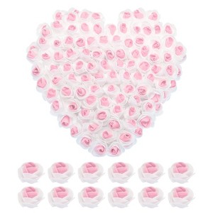 Unique Bargains Wedding Decor PE Mini Faux Artificial Rose Flower Heads 1.38 Inch Dia 250 Pcs - 1 of 3