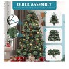 6ft/7.5ft Prelit Artificial Christmas Tree With 720/1200 Mixed Tips,Pine Needles,Pinecones,Red Berries - 4 of 4