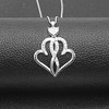Ginger Lyne Pendant Necklace for Women Sterling Silver Cz Sister Hearts - 2 of 4
