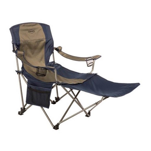 Kamp-rite Outdoor Camping Furniture Beach Patio Sports Folding Lawn Chair  Lounger With Detachable Footrest And Cup Holders, Navy/tan : Target