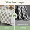 Aoibox Checkered Throw Blanket, Sage Green Soft Cozy Fluffy Hand Made Blanket for Couch, Sofa, Chair, Bed, Camping, Picnic, Travel Lightweight Blanket - 2 of 4