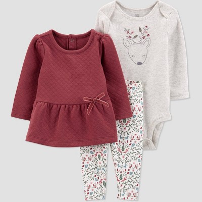 Baby Girls' Deer Top & Bottom Set - Just One You® made by carter's Gray 18M