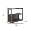 HomeRoots 33" Brown Three Tier Standard Bookcase - 3 of 4
