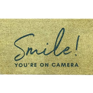 J&V TEXTILES 18" x 28" Outdoor Heavy Duty Coir Mat (Smile) - 1 of 3