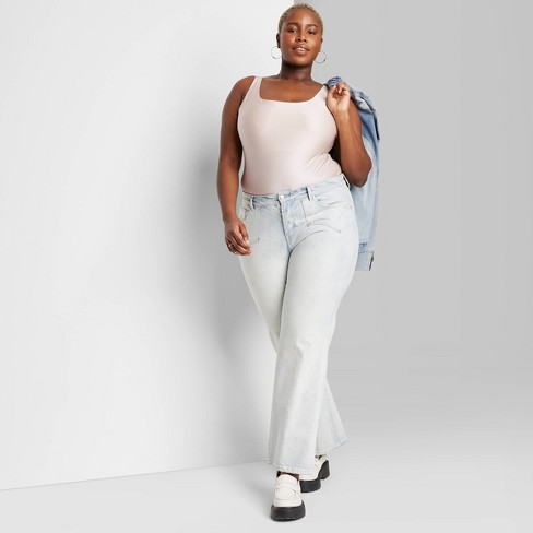 Women's Shine Knit Tank Bodysuit - Wild Fable™ Off-White 4X