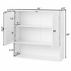 Costway Bathroom Wall Storage Cabinet Double Doors Shelves Kitchen Medicine Organizer - 2 of 4