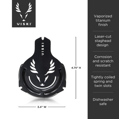 Viski Staghead Hawthorne Cocktail Strainer - Thumbnail 4