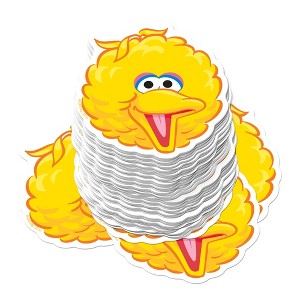 Sesame Street Big Bird Face 100ct Vinyl Large Deluxe Stickers Variety Pack - 1 of 4