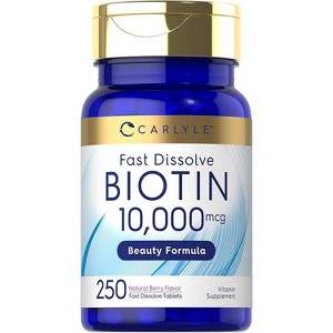 Carlyle Biotin 10000mcg | 250 Fast Dissolve Tablets - 1 of 3