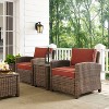 Bradenton 3pc Outdoor Wicker Seating Set with Two Chairs & Side Table Sangria - Crosley - 2 of 4