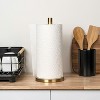 happimess Avery Modern Classic Metal with Non Slip Weighted Marble Base Paper Towel Holder - 2 of 4