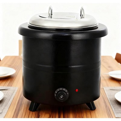 Commercial-Grade Soup Warmer with Rotating Lid, Removable Stainless Steel Inner Pot, Heat-Resistant Handle, Suitable for Parties, Banquets, Buffets