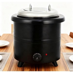 Commercial-Grade Soup Warmer with Rotating Lid, Removable Stainless Steel Inner Pot, Heat-Resistant Handle, Suitable for Parties, Banquets, Buffets - 1 of 1