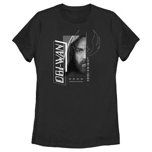 Women's Star Wars: Obi-Wan Kenobi Jedi Knight Kenobi Grayscale Portrait T-Shirt - 1 of 4