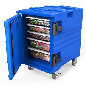 ROVSUN Hot Box Food Warmer, Insulated Food Pan Carrier w/Lockable Wheels Double Buckles and Handles, Stackable Hot Boxes - 1 of 4