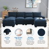 YOOCOZZ Double-Chaise Chenille Sectional Sofa with Double-Layer Cushion, Armrest and Lumbar Pillows - 3 of 4