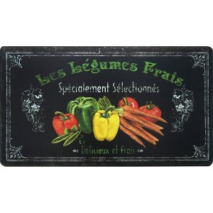 36" x 20" PVC Les Legumes Anti-Fatigue Kitchen Floor Mat - J&V Textiles: Cushion Mat, Stain-Resistant, Indoor/Outdoor Use - 1 of 4