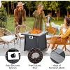 Nasitip 28" 50,000BTU Propane Fire Pit Table, CSA Certified Steel Fire Table with Cover, Black - 3 of 4