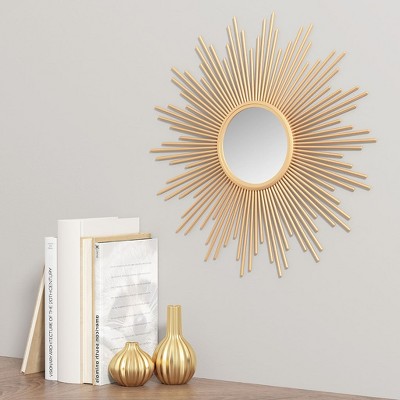 Spassway 15" x 15" Versatile Decorative Mirror Wall Art for Bathroom Living Room Bedroom Entryway Home and Office Decor Gold/Sliver Available
