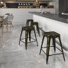 Emma and Oliver Commercial Grade 24"H Backless Distressed Metal Indoor-Outdoor Counter Stool - 2 of 4