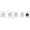 Progress Lighting Lucky Collection 4-Light Bath Wall Light, Brushed Nickel, Double Prismatic Frosted Glass Shade - 2 of 2