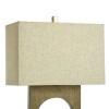 Modern Faux Wood Antique Table Lamp Brass Finish - StyleCraft: 30" Height, Rectangle Shade - 4 of 4