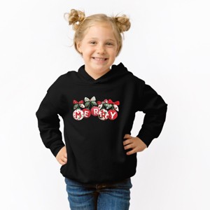 Merry Ornaments Quilted Print - Toddler Hoodie - 1 of 4